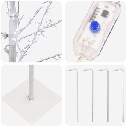 Micro Birch Christmas Tree White 150 cm Steel 360 LEDs