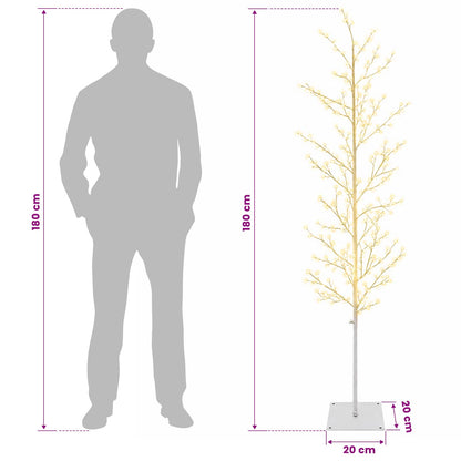 Micro Birch Christmas Tree White 20 x 20 x 180 cm Steel