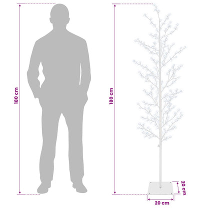 Micro Birch Christmas Tree White 20 x 20 x 180 cm Steel