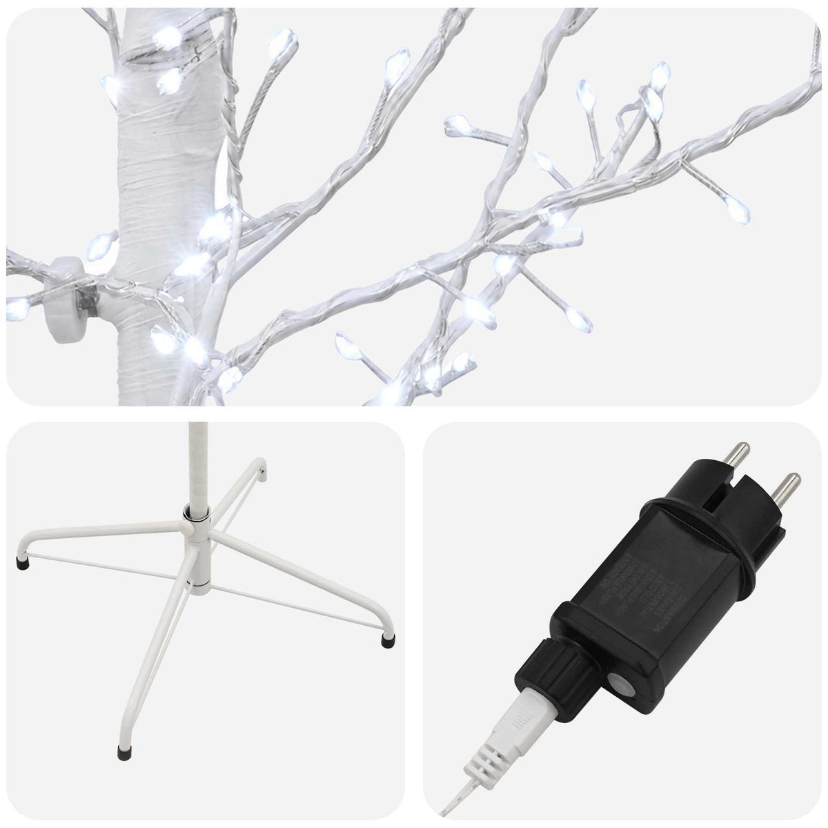 Micro Birch Christmas Tree White 47 x 210 cm Steel 567 LEDs