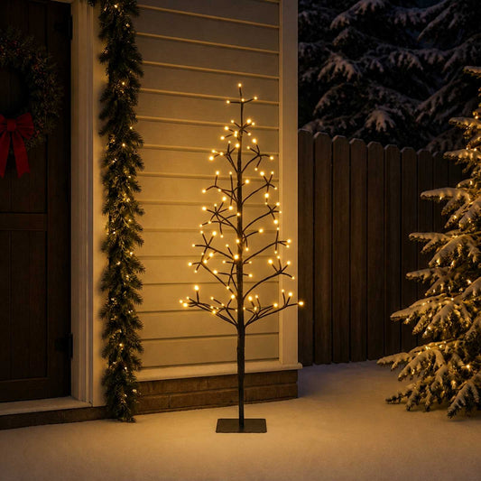 LED String Christmas Tree Black 18 x 18 x 120 cm Steel 140 LEDs