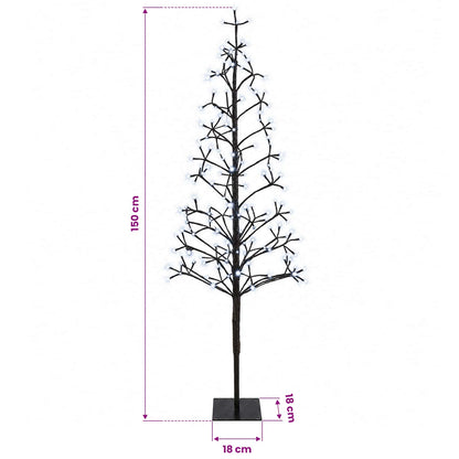 LED String Christmas Tree Black 18 x 18 x 150 cm Steel 164 LEDs