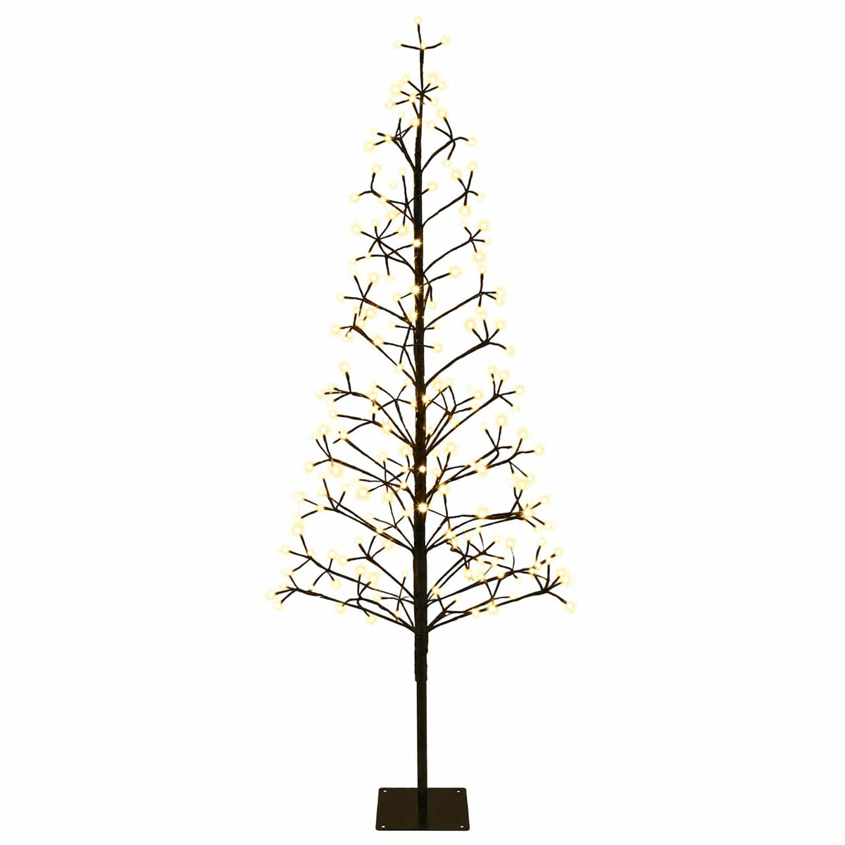LED String Christmas Tree Black 20 x 20 x 180 cm Steel 196 LEDs