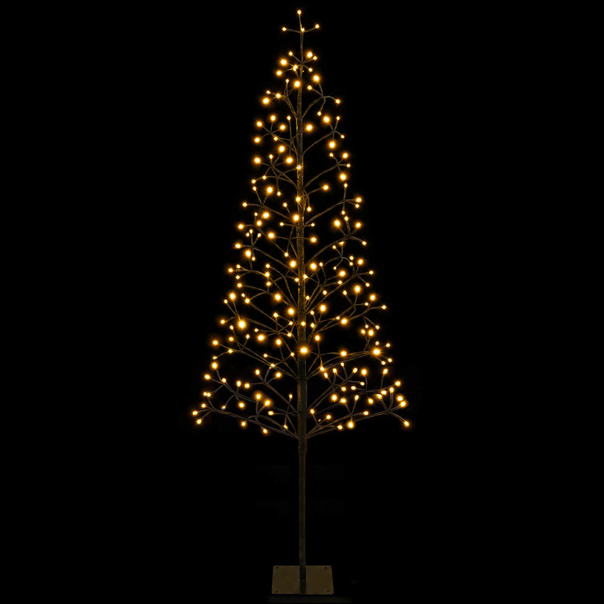 LED String Christmas Tree Black 20 x 20 x 180 cm Steel 196 LEDs