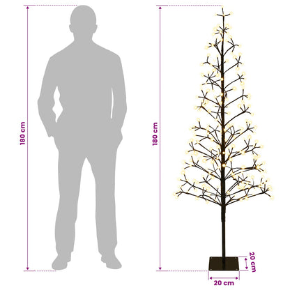 LED String Christmas Tree Black 20 x 20 x 180 cm Steel 196 LEDs