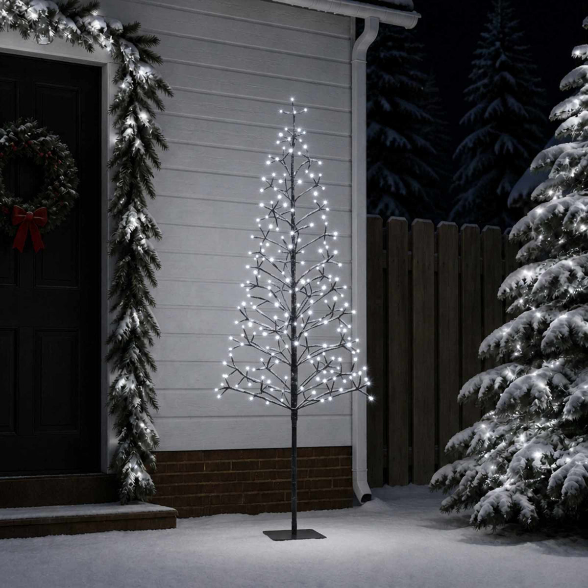 LED String Christmas Tree Black 180 cm Steel 196 LEDs