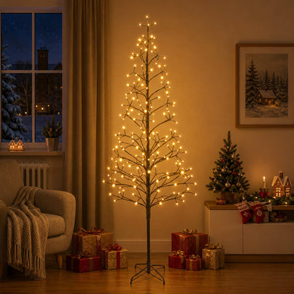 LED String Christmas Tree Black 47 x 210 cm Steel 228 LEDs