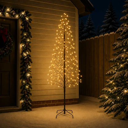 LED String Christmas Tree Black 47 x 210 cm Steel 228 LEDs
