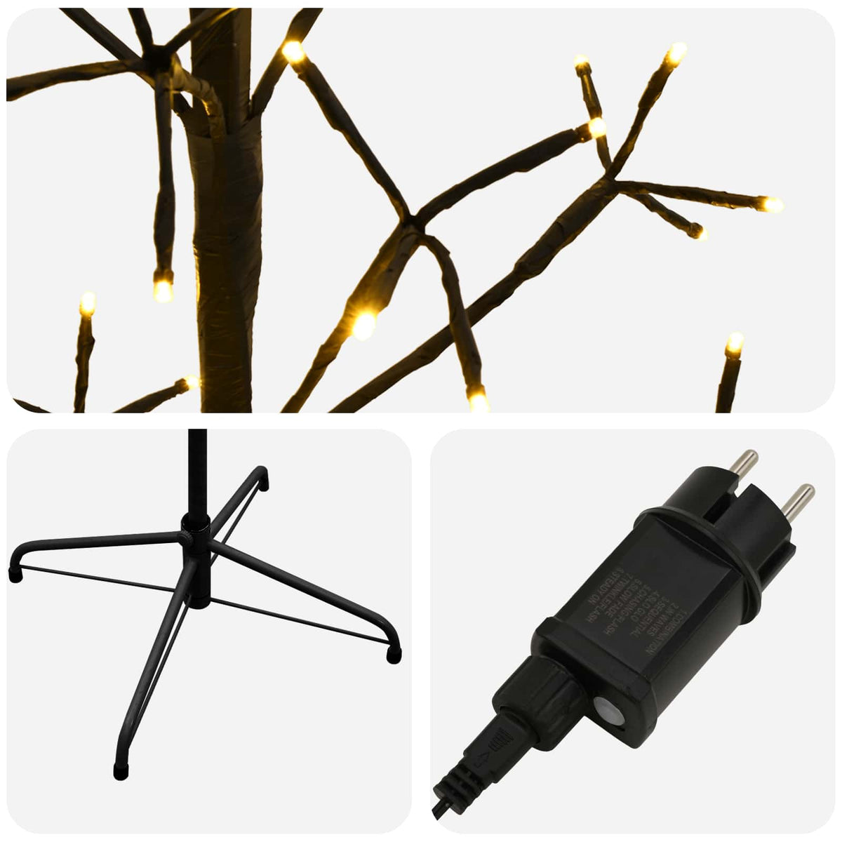 LED String Christmas Tree Black 47 x 210 cm Steel 228 LEDs