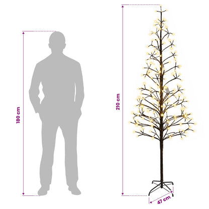 LED String Christmas Tree Black 47 x 210 cm Steel 228 LEDs