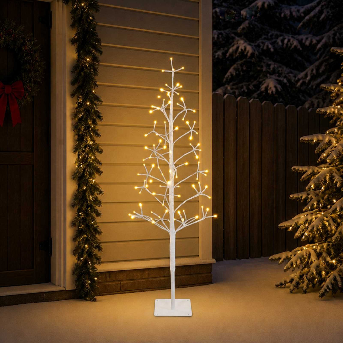 LED String Christmas Tree White 18 x 18 x 120 cm Steel 140 LEDs