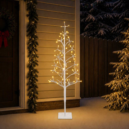 LED String Christmas Tree White 18 x 18 x 120 cm Steel 140 LEDs