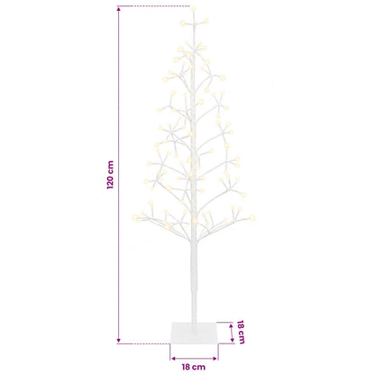 LED String Christmas Tree White 18 x 18 x 120 cm Steel 140 LEDs