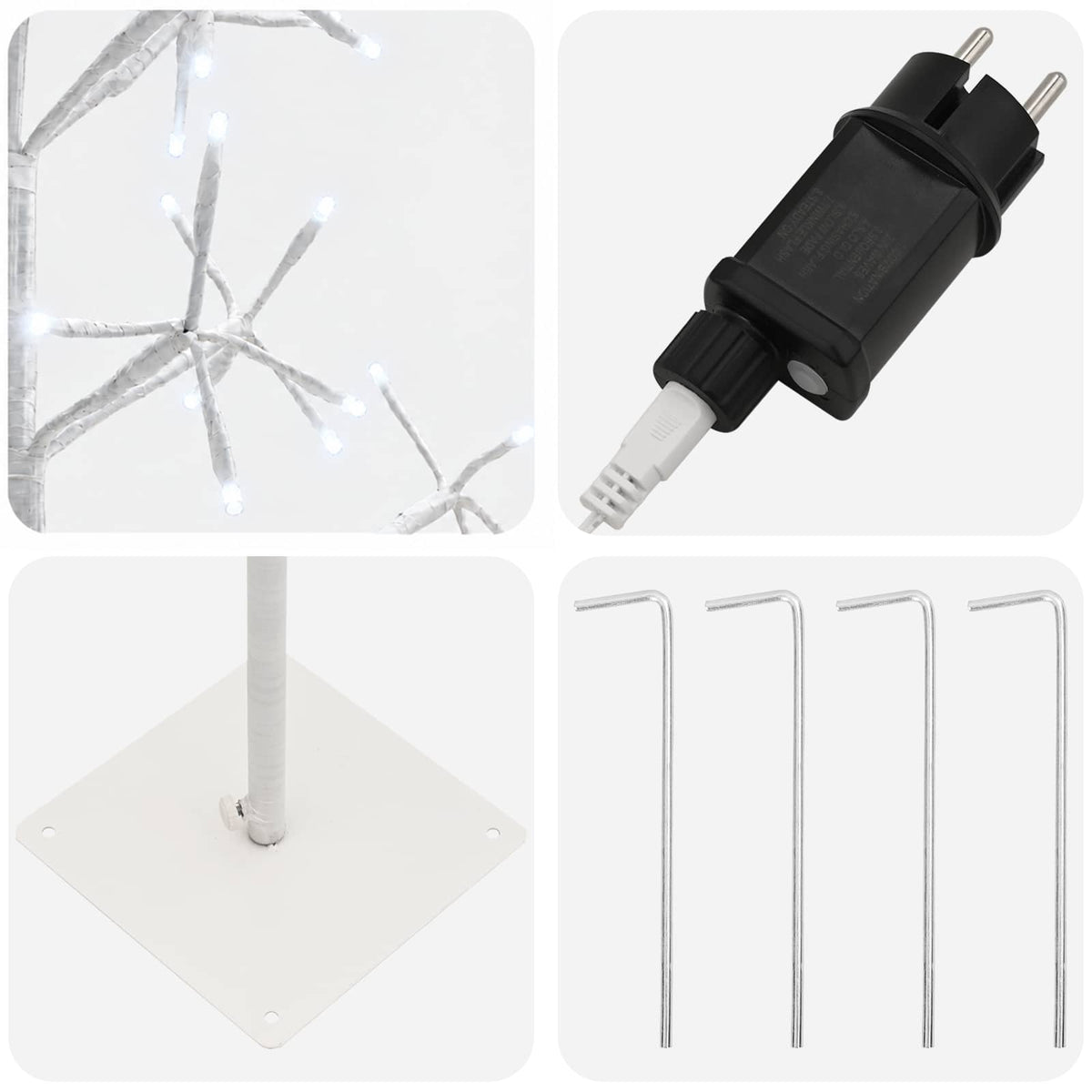 LED String Christmas Tree White 18 x 18 x 120 cm Steel 140 LEDs