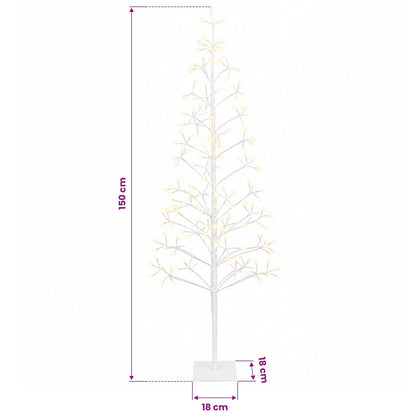 LED String Christmas Tree White 18 x 18 x 150 cm Steel 164 LEDs