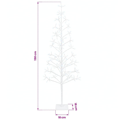 LED String Christmas Tree White 18 x 18 x 150 cm Steel 164 LEDs