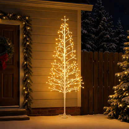 LED String Christmas Tree White 47 x 240 cm Steel 268 LEDs