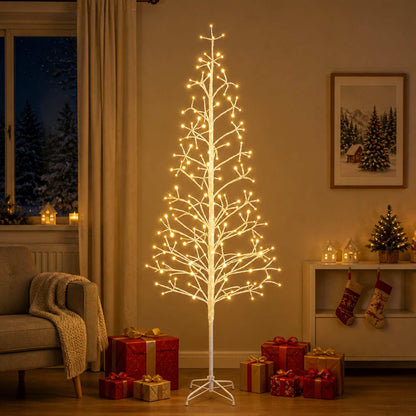 LED String Christmas Tree White 47 x 240 cm Steel 268 LEDs