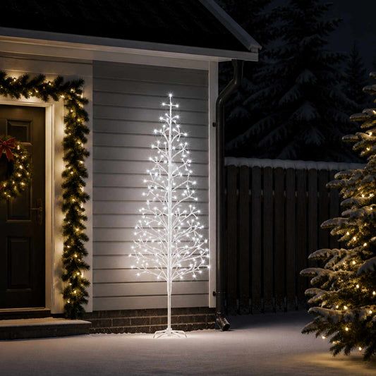 LED String Christmas Tree White 47 x 210 cm Steel 228 LEDs