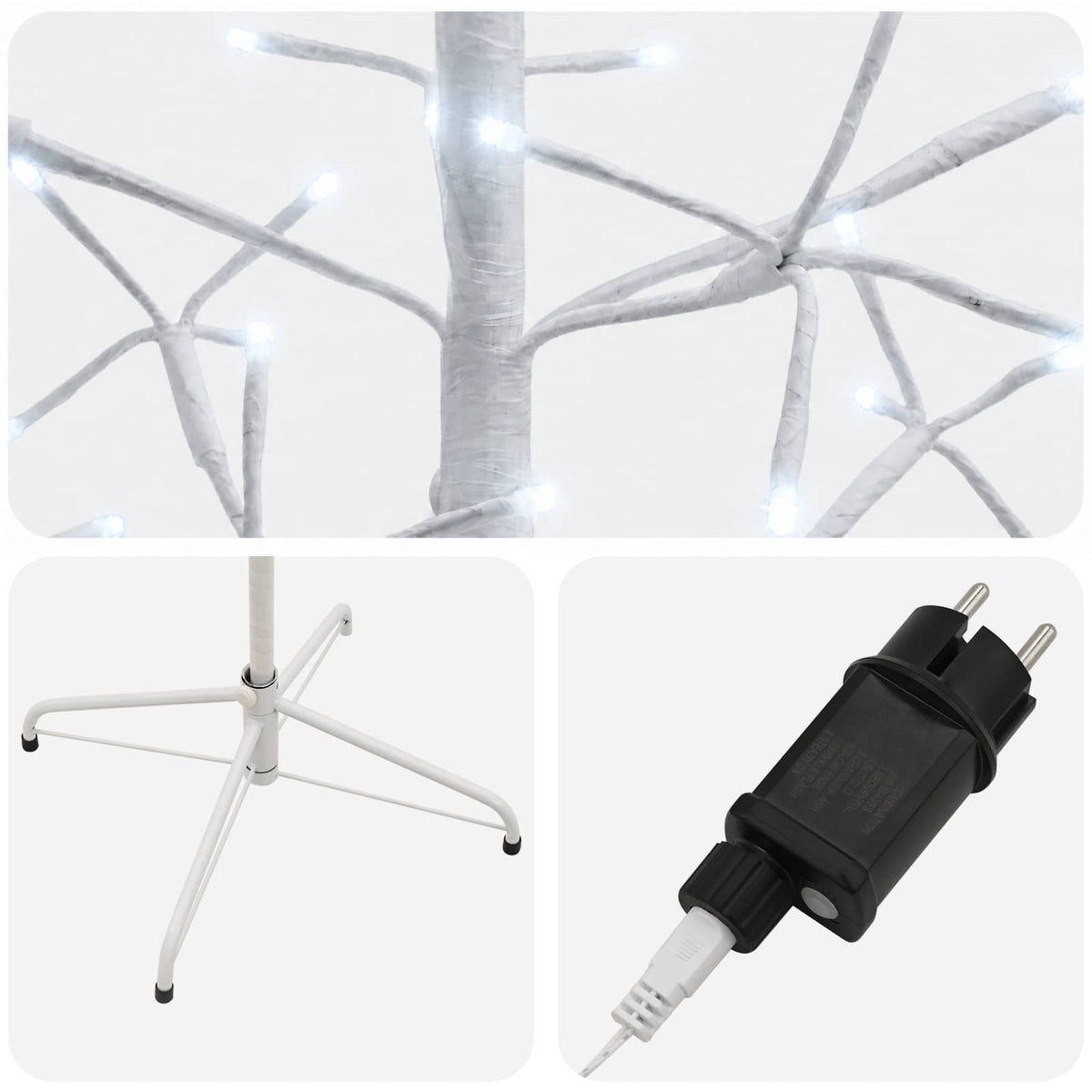 LED String Christmas Tree White 47 x 210 cm Steel 228 LEDs