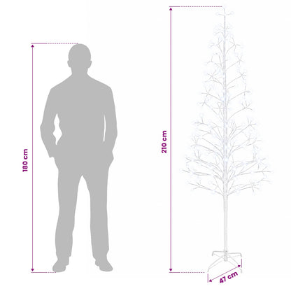LED String Christmas Tree White 47 x 210 cm Steel 228 LEDs