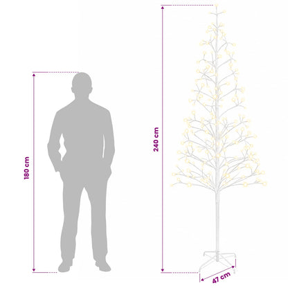 LED String Christmas Tree White 47 x 240 cm Steel 268 LEDs