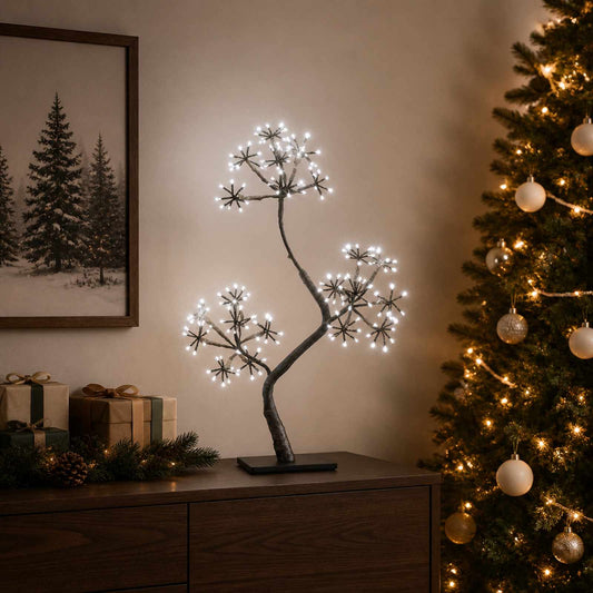 S-Shape LED Christmas Tree 2 pcs Black 18 x 18 x 45 cm Plastic