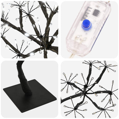 S-Shape LED Christmas Tree 2 pcs Black 18 x 18 x 45 cm Plastic
