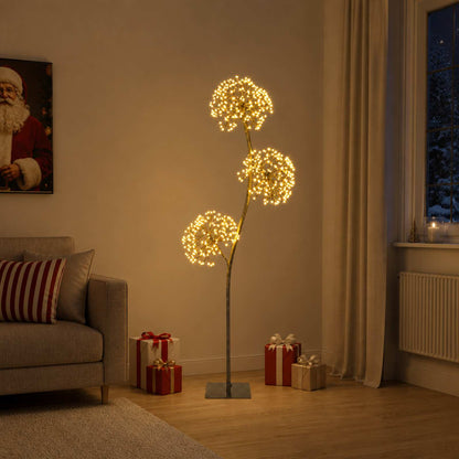 S-Shape LED Christmas Tree Black 18 x 18 x 120 cm Steel