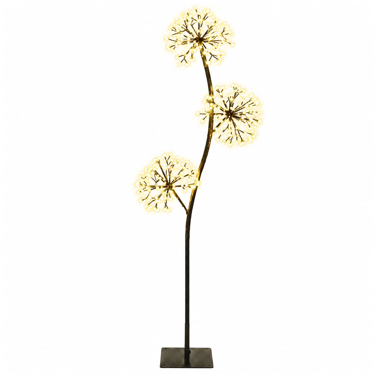 S-Shape LED Christmas Tree Black 18 x 18 x 120 cm Steel