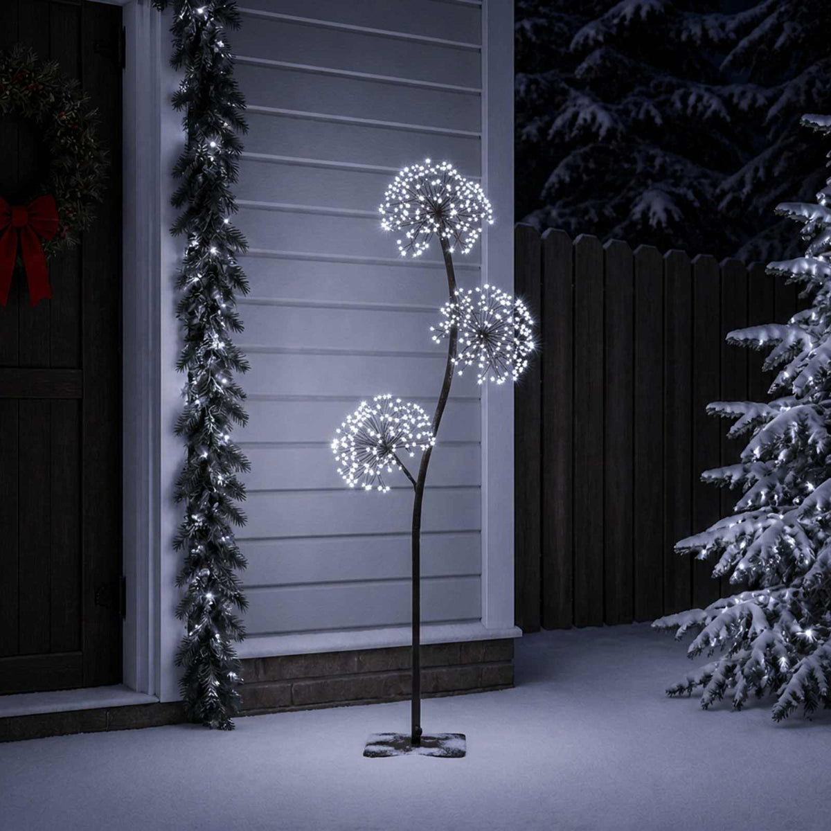 S-Shape LED Christmas Tree Black 18 x 18 x 120 cm Steel