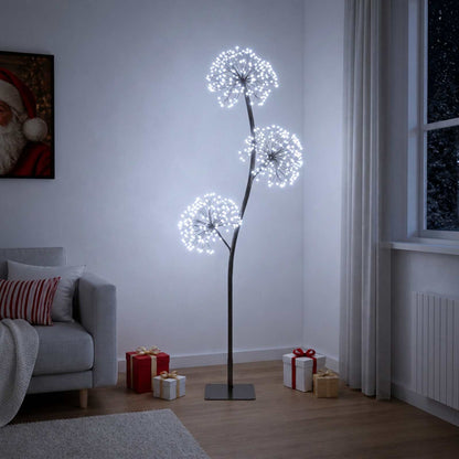 S-Shape LED Christmas Tree Black 18 x 18 x 120 cm Steel