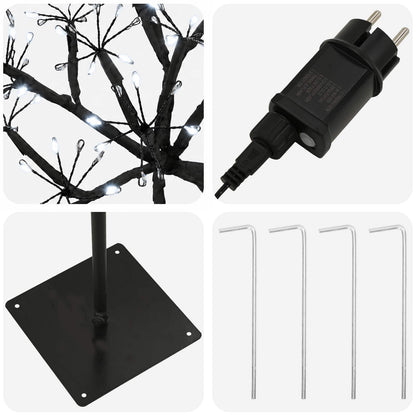 S-Shape LED Christmas Tree Black 18 x 18 x 120 cm Steel