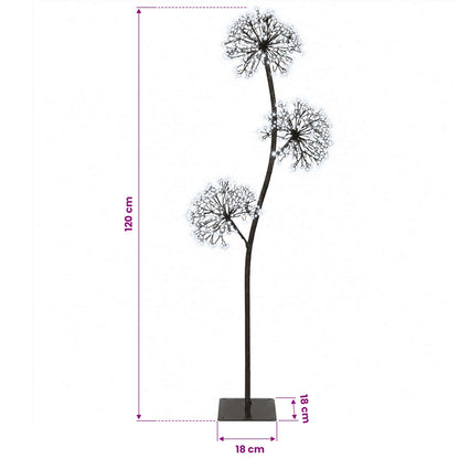S-Shape LED Christmas Tree Black 18 x 18 x 120 cm Steel