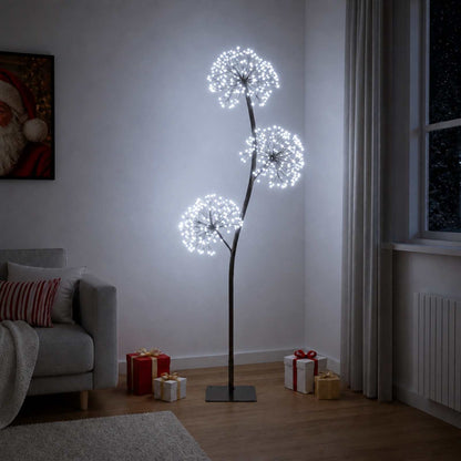S-Shape LED Christmas Tree Black 18 x 18 x 150 cm Steel