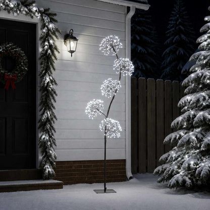 S-Shape LED Christmas Tree Black 20 x 20 x 175 cm Steel