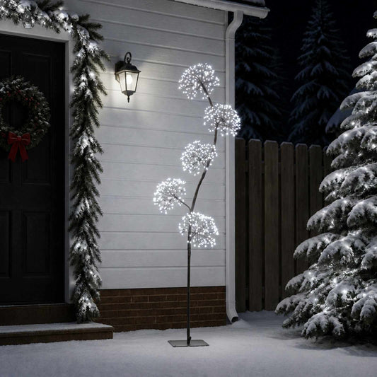 S-Shape LED Christmas Tree Black 20 x 20 x 175 cm Steel