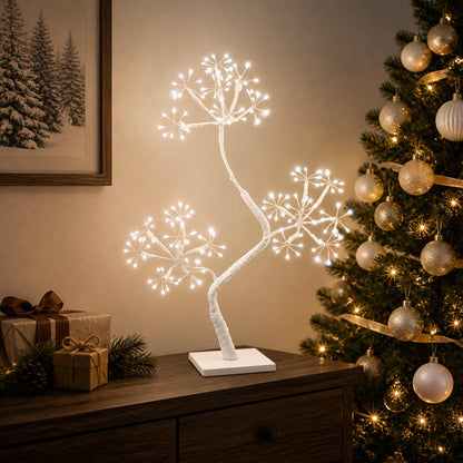 S-Shape LED Christmas Tree 2 pcs White 18 x 18 x 45 cm Steel