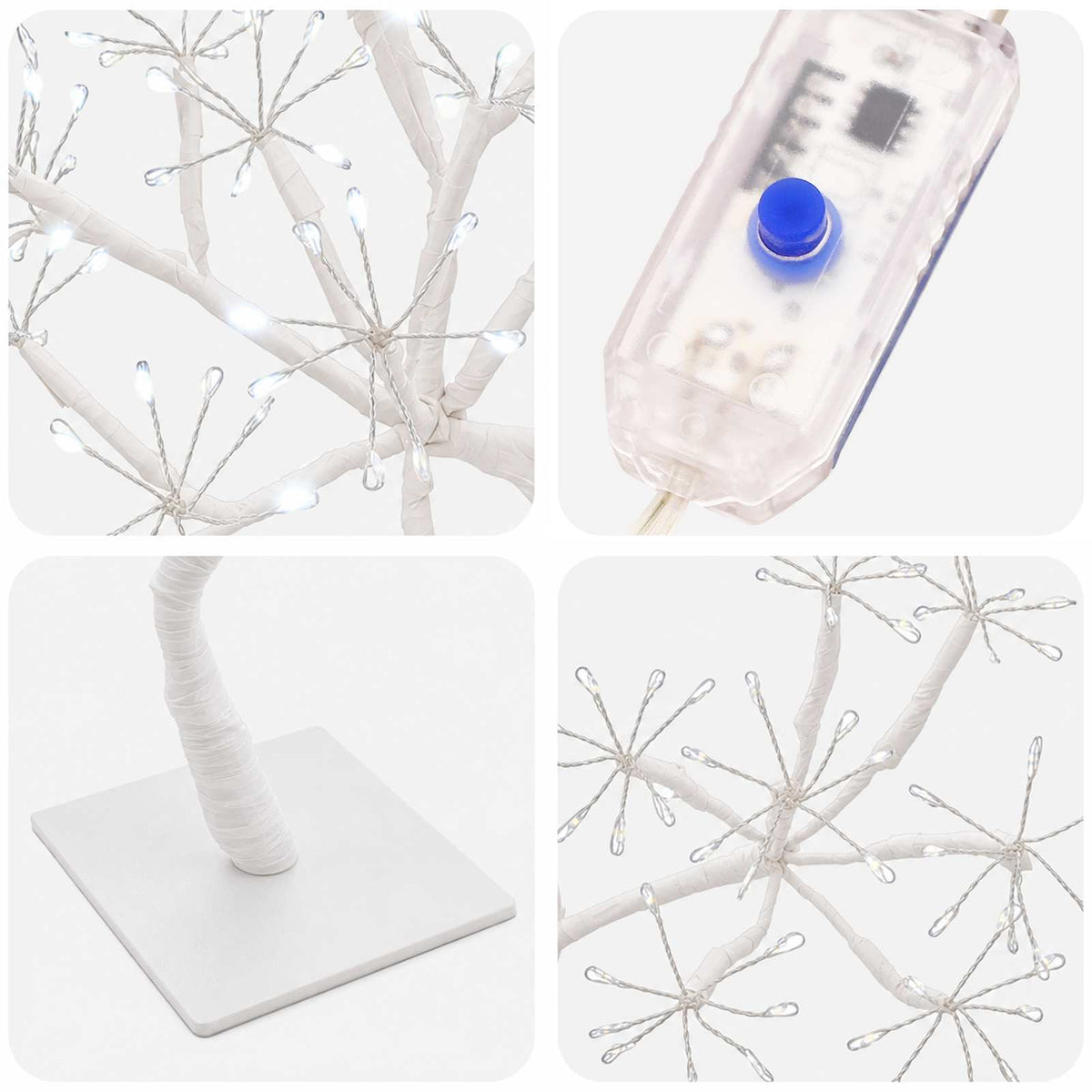 S-Shape LED Christmas Tree 2 pcs White 18 x 18 x 45 cm Steel