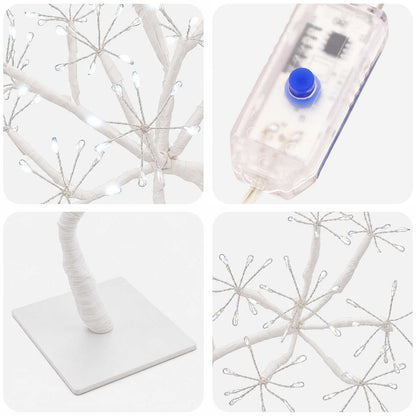 S-Shape LED Christmas Tree 2 pcs White 18 x 18 x 45 cm Steel