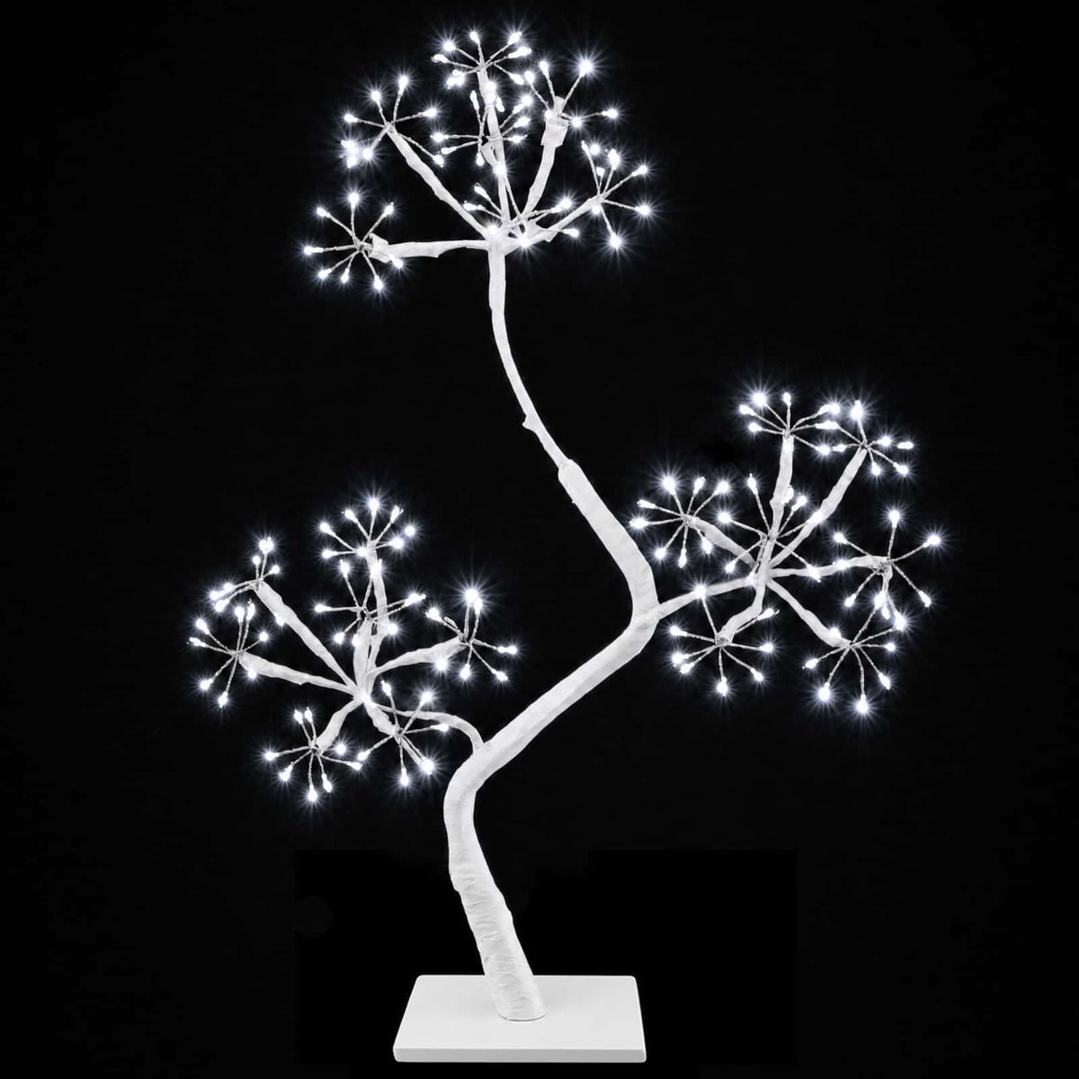 S-Shape LED Christmas Tree 2 pcs White 18 x 18 x 45 cm Steel