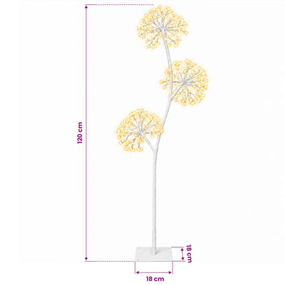 S-Shape LED Christmas Tree White 18 x 18 x 120 cm Steel