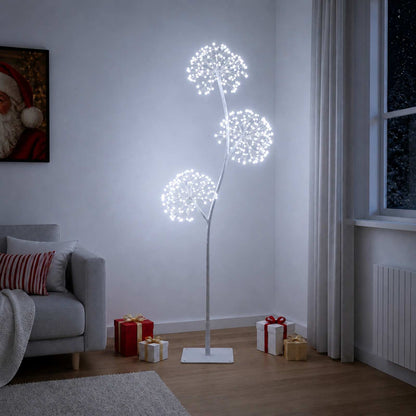 S-Shape LED Christmas Tree White 18 x 18 x 150 cm Steel