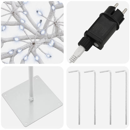 S-Shape LED Christmas Tree White 18 x 18 x 150 cm Steel