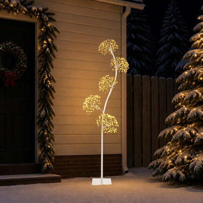 S-Shape LED Christmas Tree White 20 x 20 x 175 cm Steel