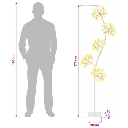 S-Shape LED Christmas Tree White 20 x 20 x 175 cm Steel