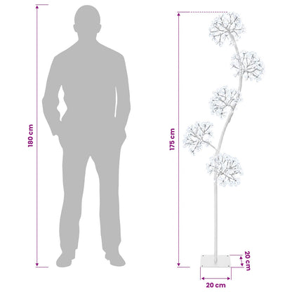 S-Shape LED Christmas Tree White 20 x 20 x 175 cm Steel