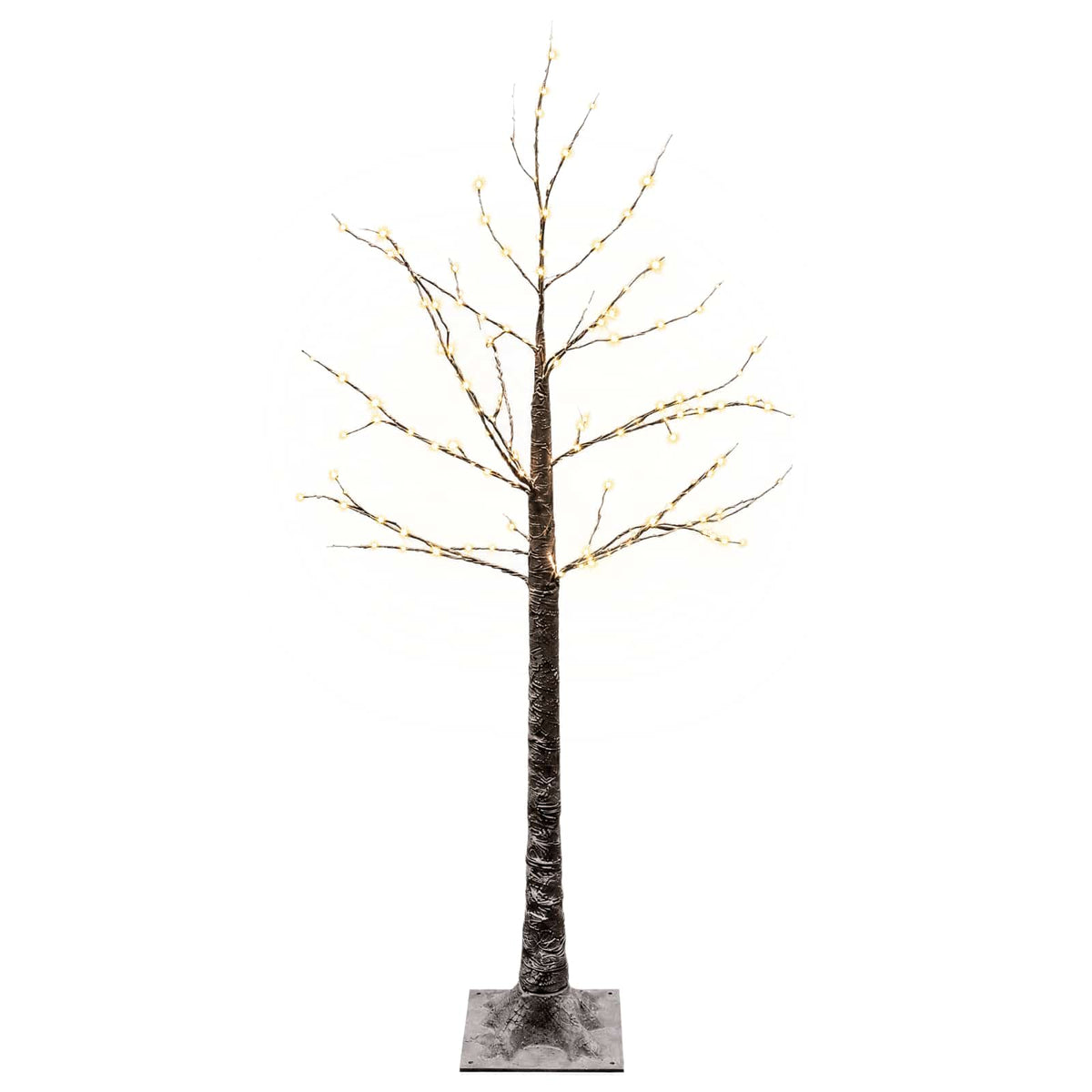 Snow-Covered LED Christmas Tree Brown 22 x 22 x 120 cm Plastic