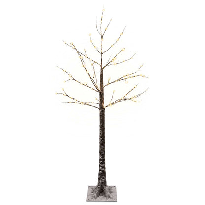 Snow-Covered LED Christmas Tree Brown 22 x 22 x 120 cm Plastic