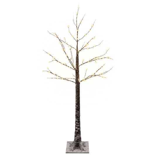 Snow-Covered LED Christmas Tree Brown 22 x 22 x 120 cm Plastic